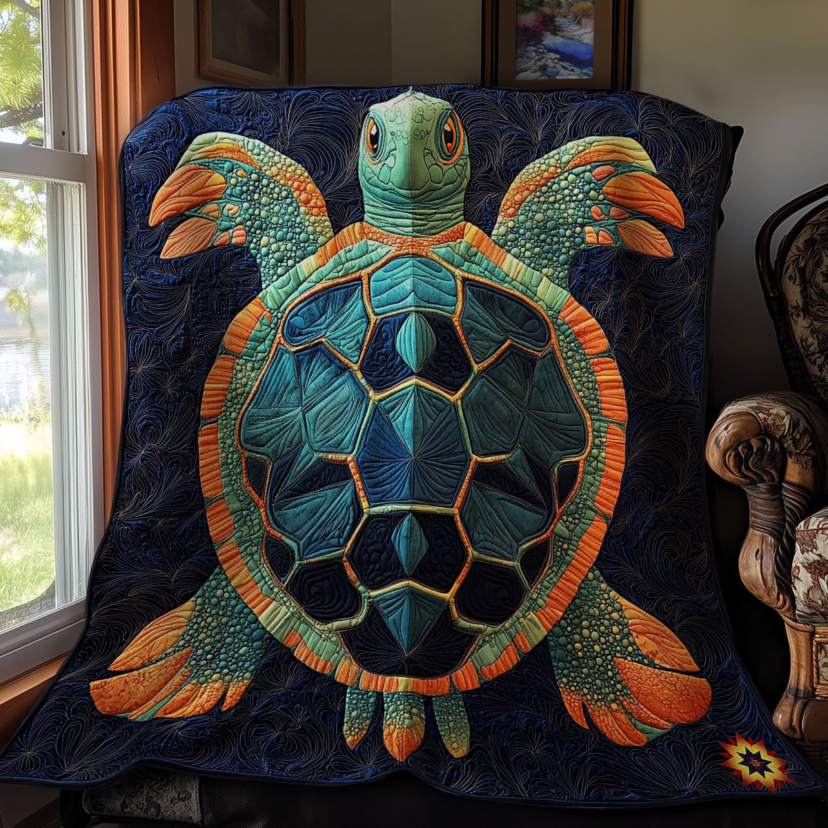 Abstract Turtle Quilt Blanket Throw Blankets For Couch Turtle Gifts For Her
