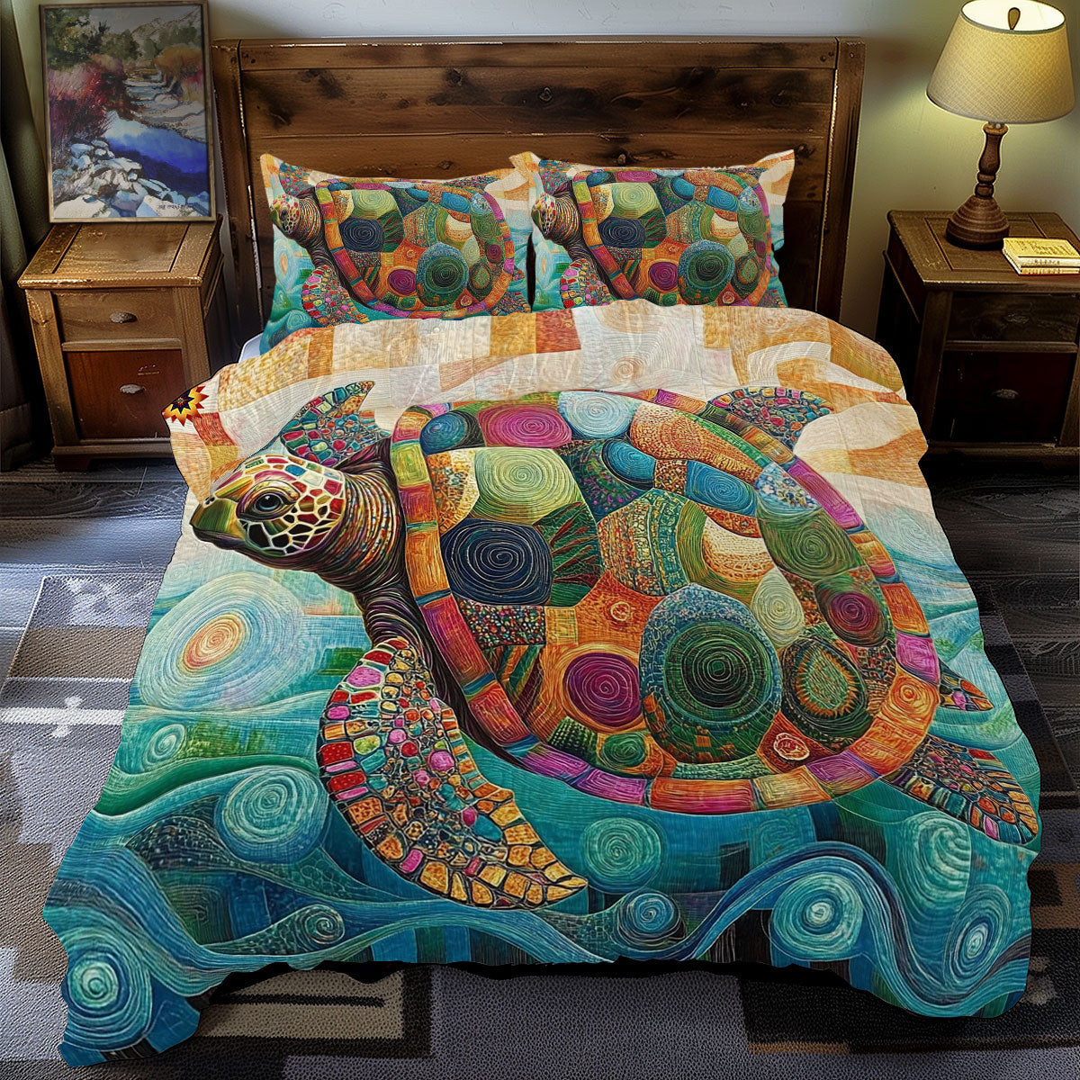 Abstract Turtle Duvet Cover Set Best Christmas Gifts