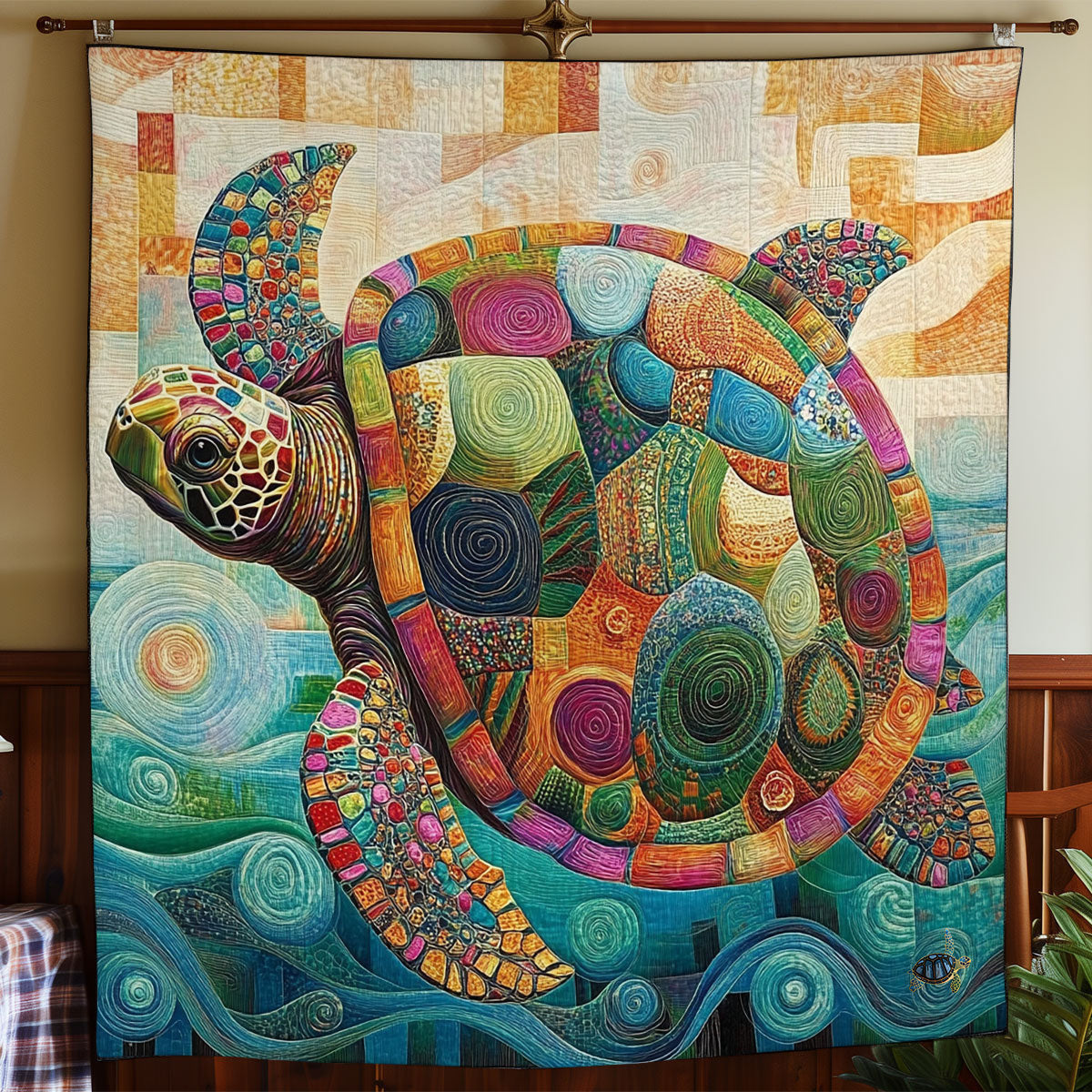Abstract Turtle Quilt Blanket Christmas Turtle Gift Ideas